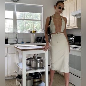 Mirror Palais Halter Dress in Butter